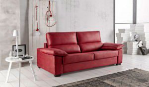 Sofá Cama Leyre tapizado en rojo