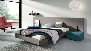 Dormitorio matrimonio  cabecero liso  color titanio del fabricante Lagrama